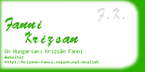 fanni krizsan business card