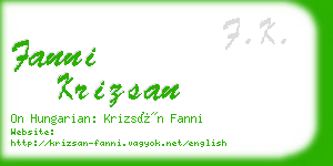 fanni krizsan business card